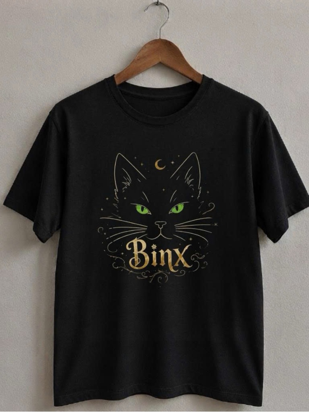 Gildan Black Tee with Binx Cat Halloween Shirt